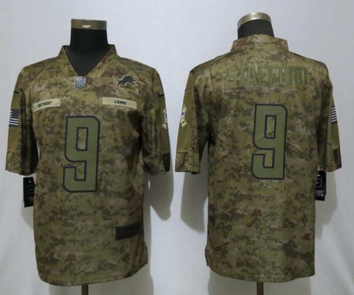 Men Detroit Lions #9 Stafford Nike Camo Salute to Service Limited NFL Jerseys